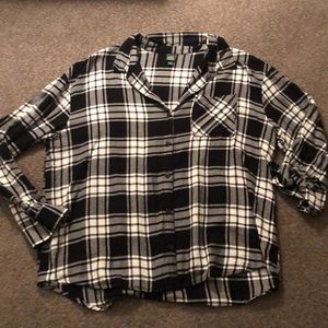 Black and White Plaid Button Down